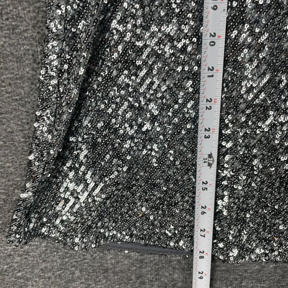 Talbots Skirt Womens 6 Sequins Silver Classic Dressy Holiday Glam Work Event - Picture 6 of 10